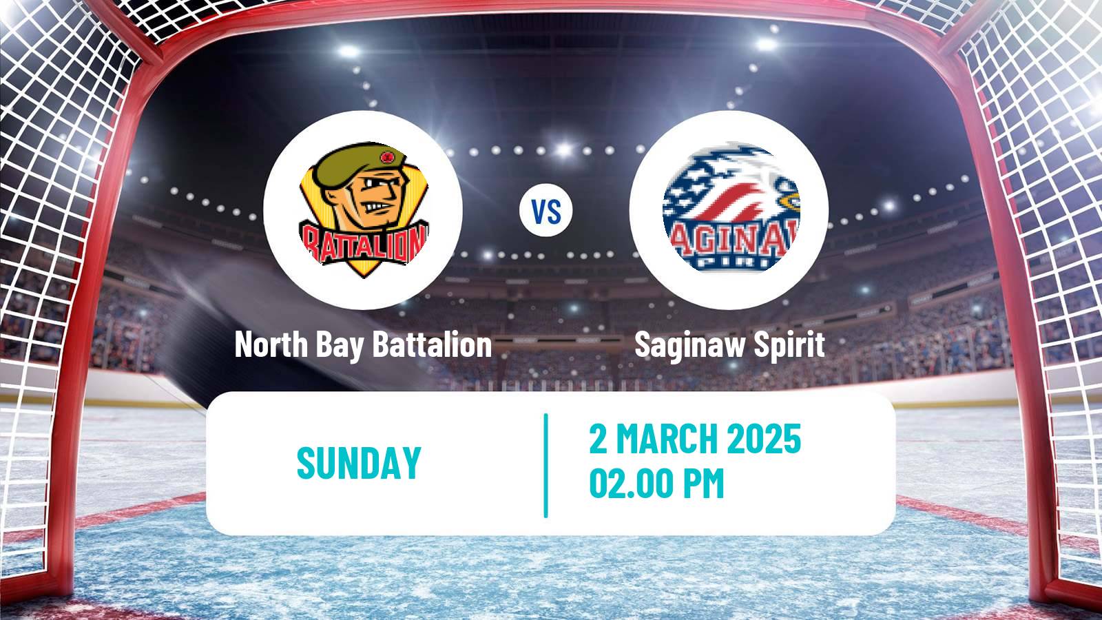 Hockey OHL North Bay Battalion - Saginaw Spirit