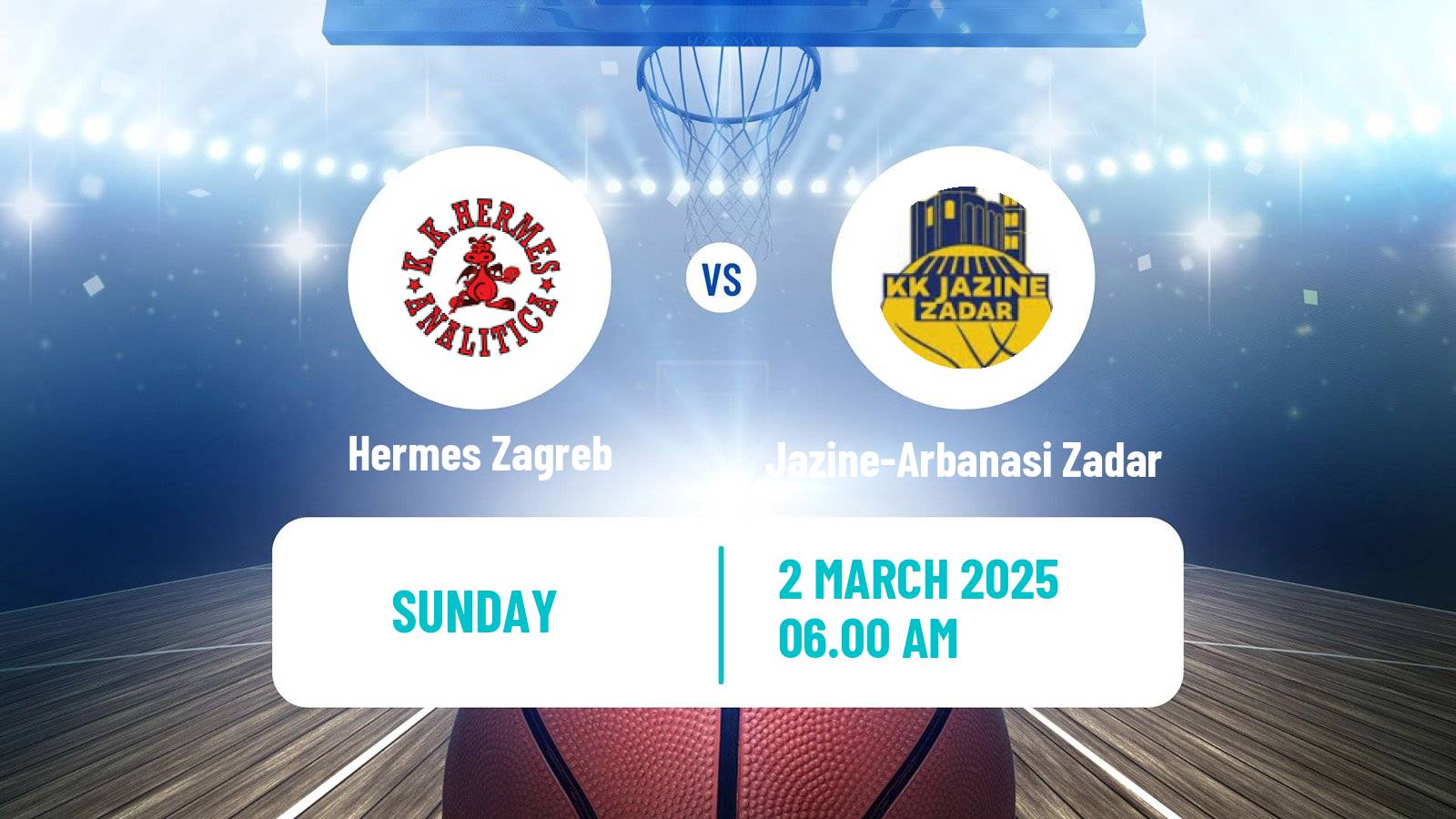 Basketball Croatian Prva Liga Basketball Hermes Zagreb - Jazine-Arbanasi Zadar