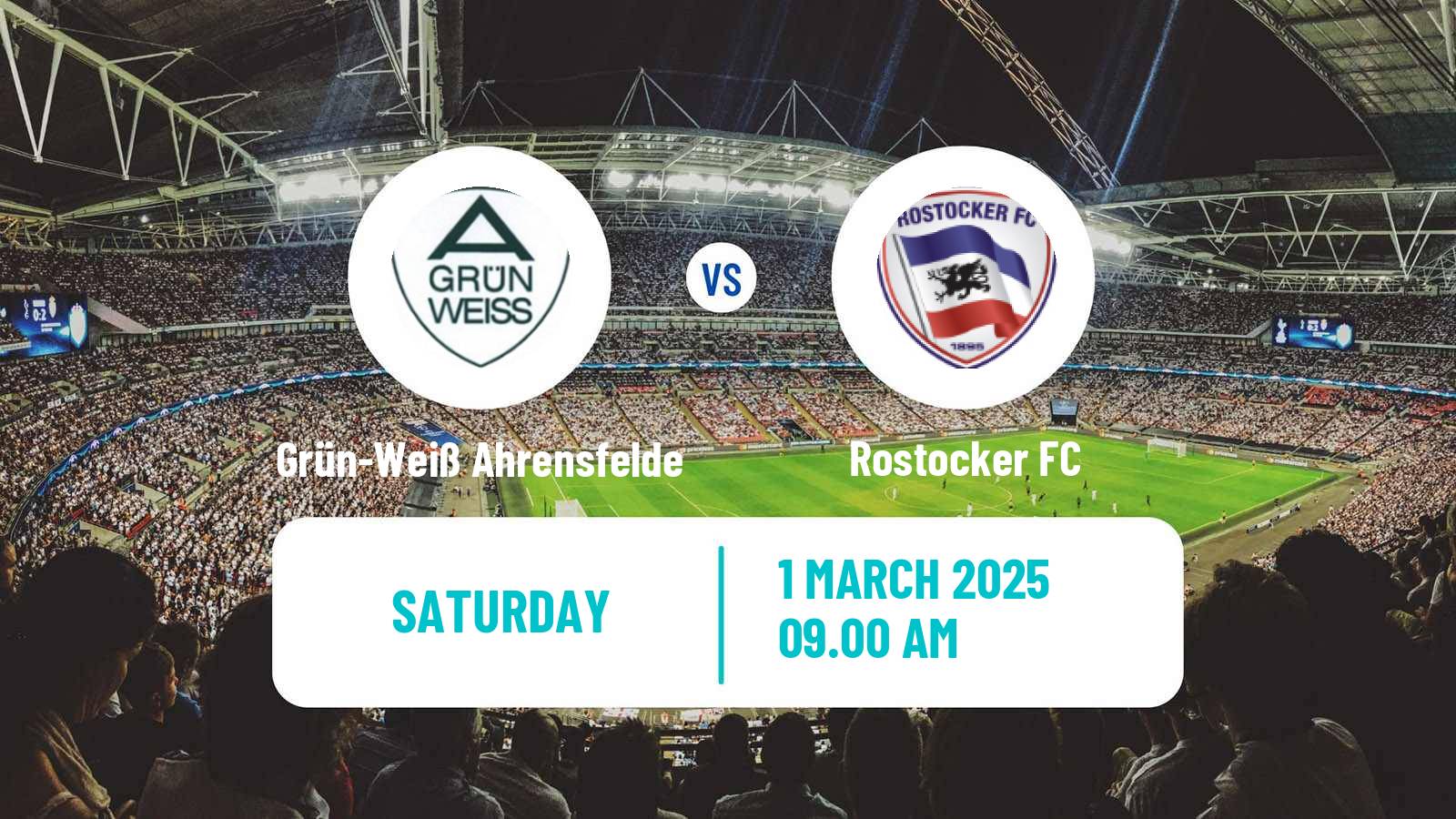 Soccer German Oberliga NOFV-Nord Grün-Weiß Ahrensfelde - Rostocker FC