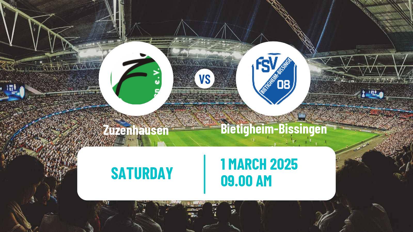Soccer German Oberliga Baden-Württemberg Zuzenhausen - Bietigheim-Bissingen