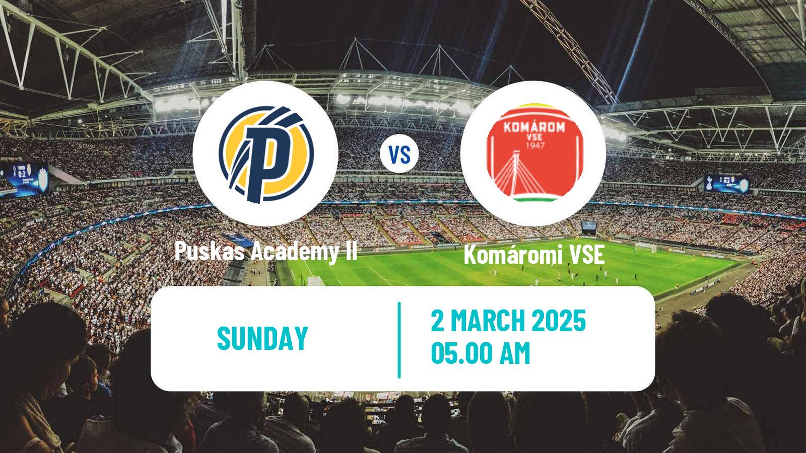 Soccer Hungarian NB III Northwest Puskas Academy II - Komáromi VSE