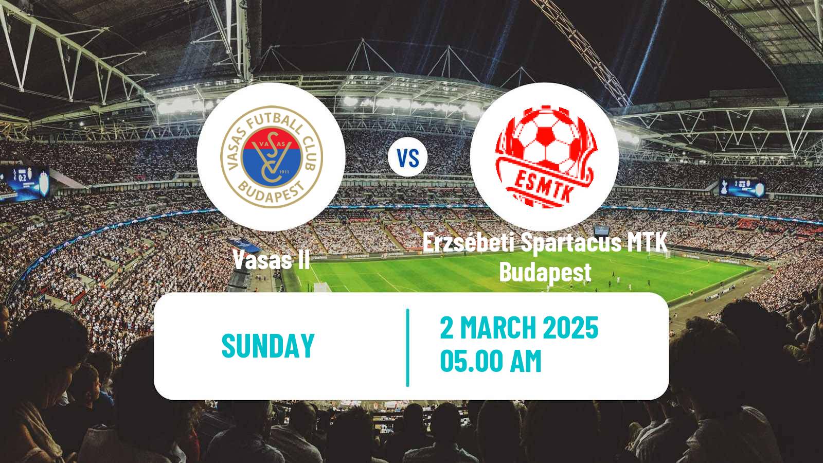 Soccer Hungarian NB III Southeast Vasas II - Erzsébeti Spartacus MTK Budapest