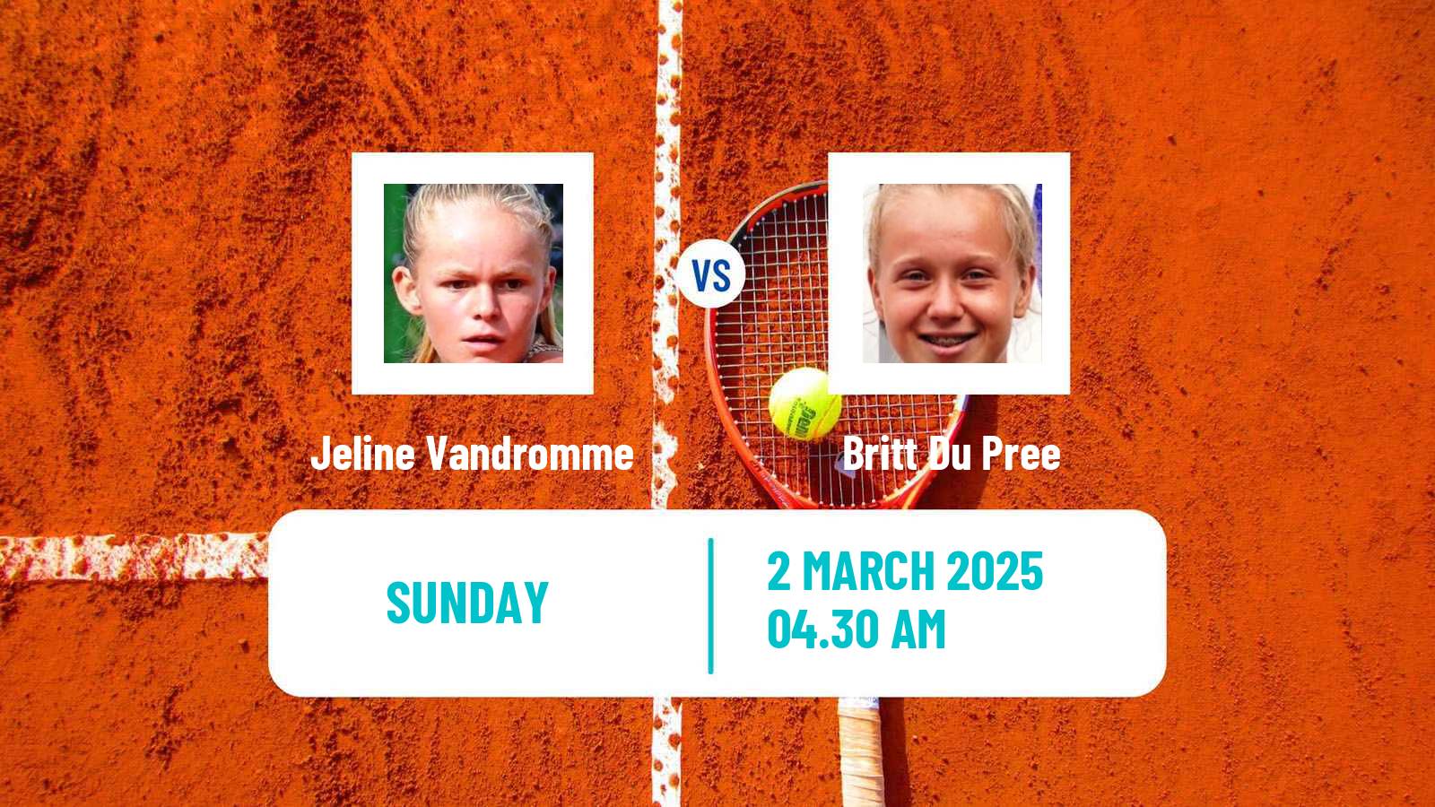 Tennis ITF W15 Manacor 3 Women Jeline Vandromme - Britt Du Pree