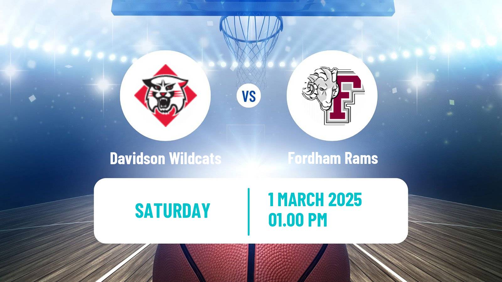 Basketball NCAA College Basketball Women Davidson Wildcats - Fordham Rams