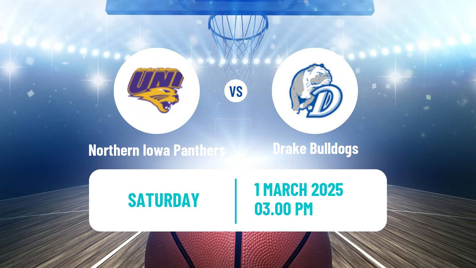 Basketball NCAA College Basketball Women Northern Iowa Panthers - Drake Bulldogs