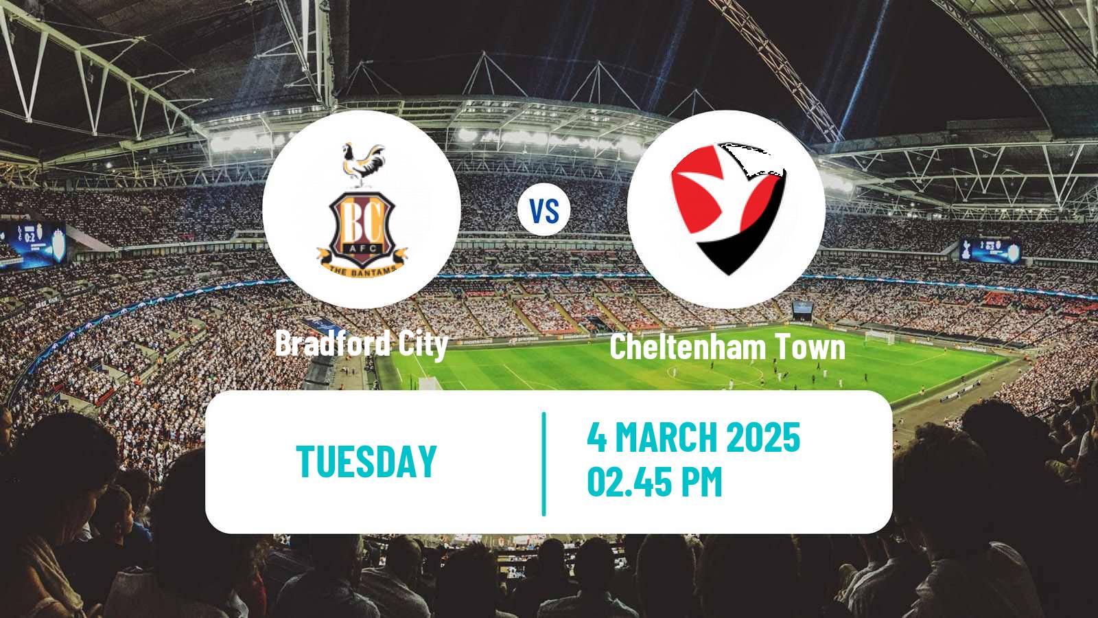 Soccer English League Two Bradford City - Cheltenham Town