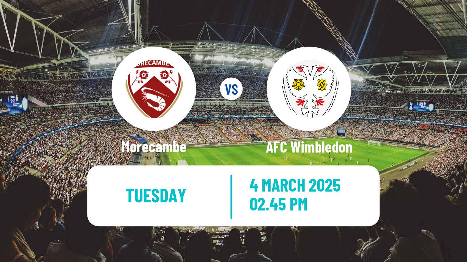 Soccer English League Two Morecambe - AFC Wimbledon