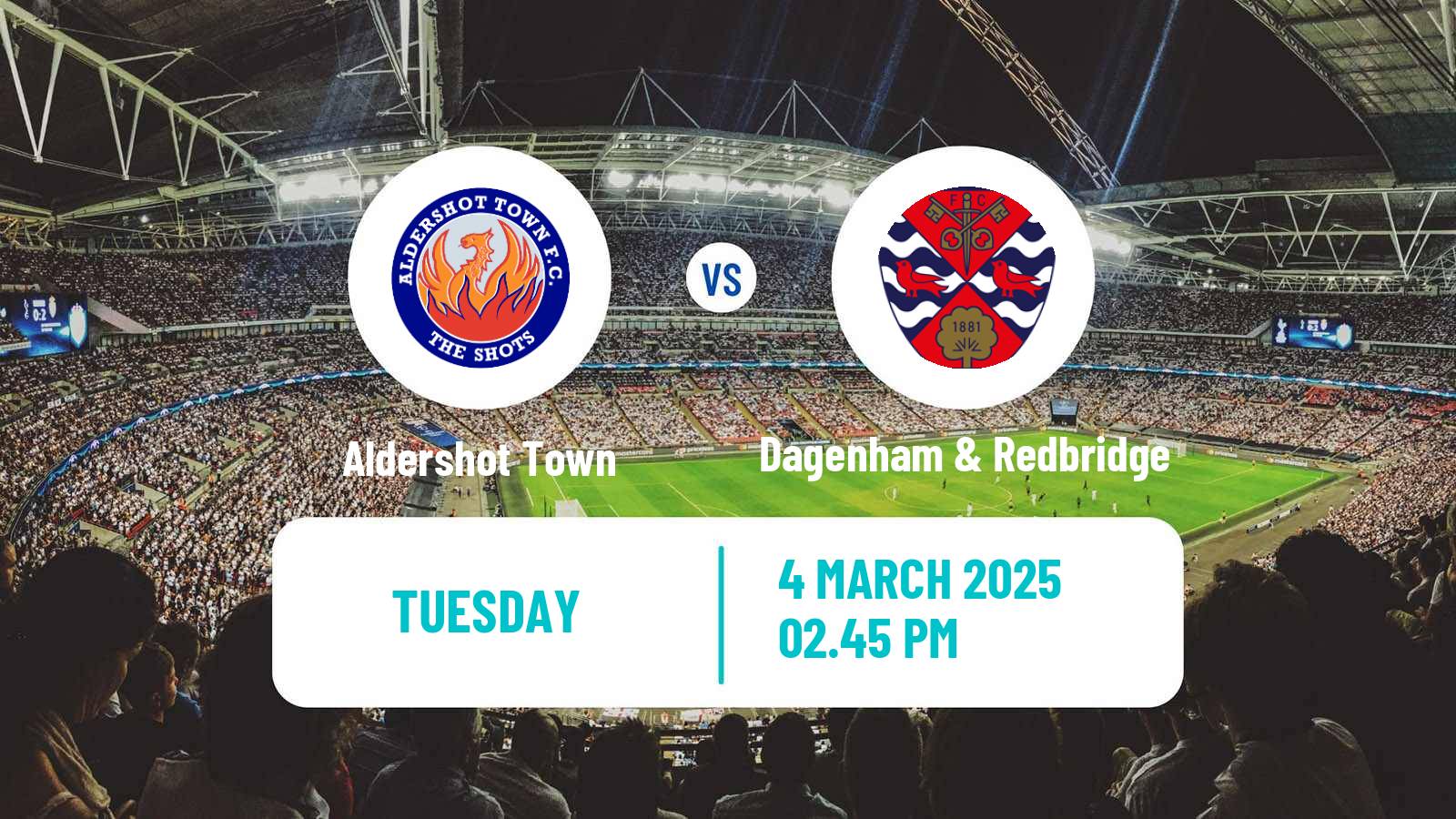 Soccer English National League Aldershot Town - Dagenham & Redbridge
