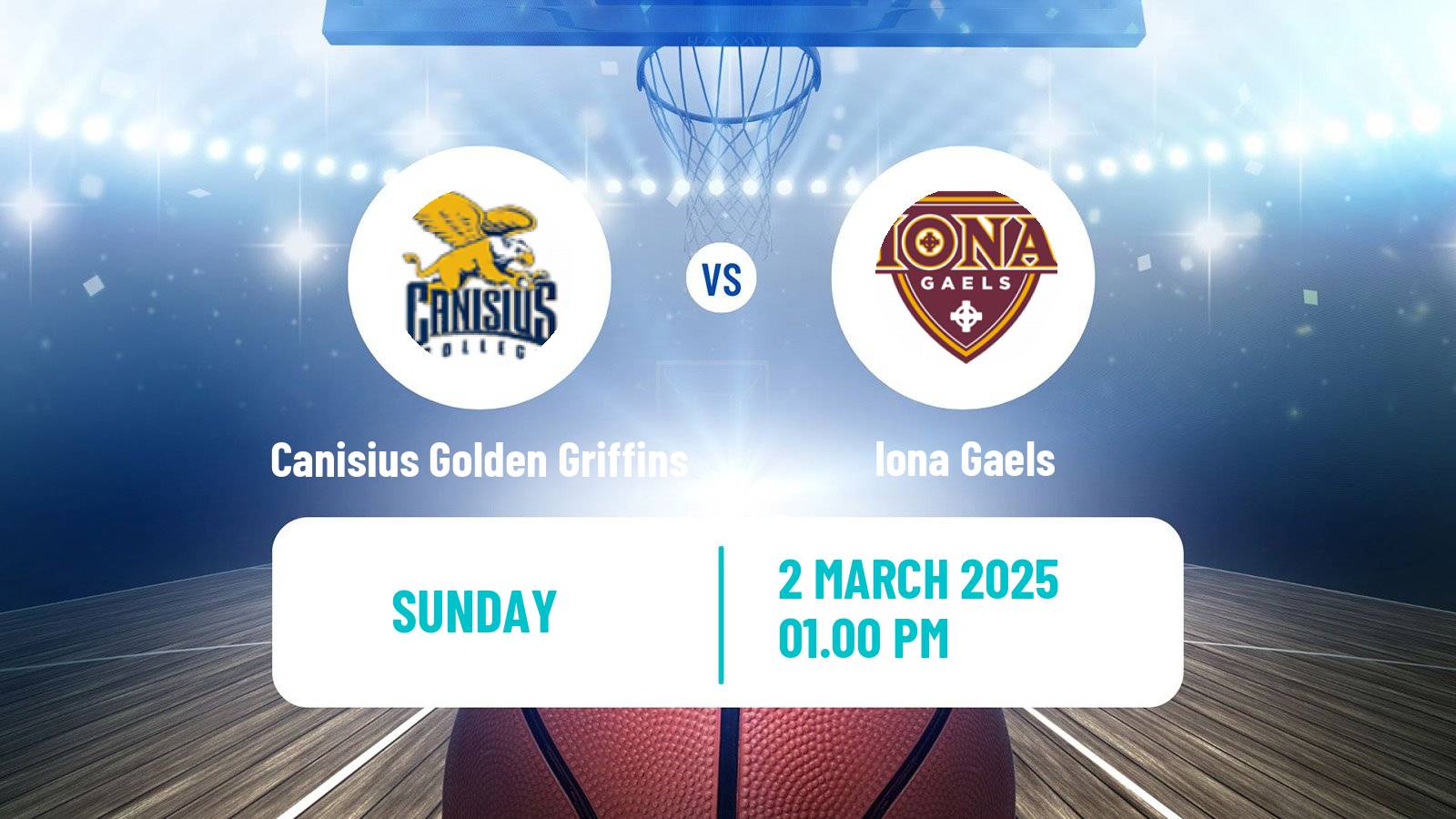 Basketball NCAA College Basketball Canisius Golden Griffins - Iona Gaels