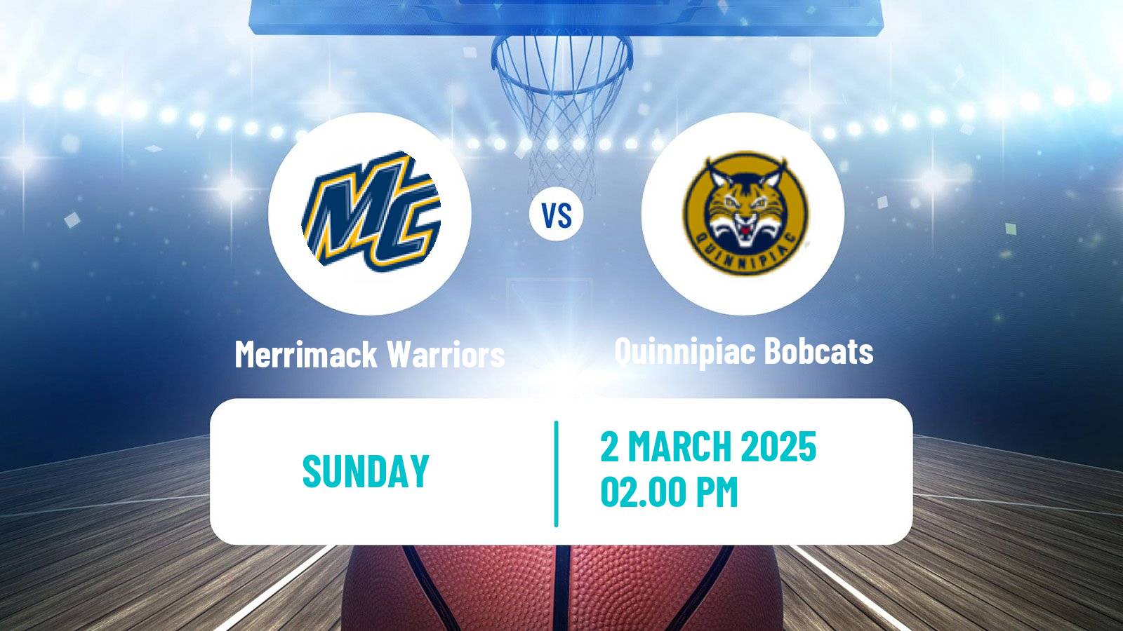 Basketball NCAA College Basketball Merrimack Warriors - Quinnipiac Bobcats