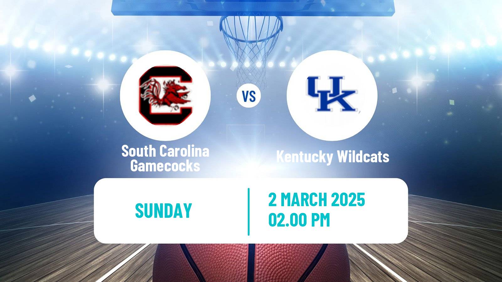 Basketball NCAA College Basketball Women South Carolina Gamecocks - Kentucky Wildcats