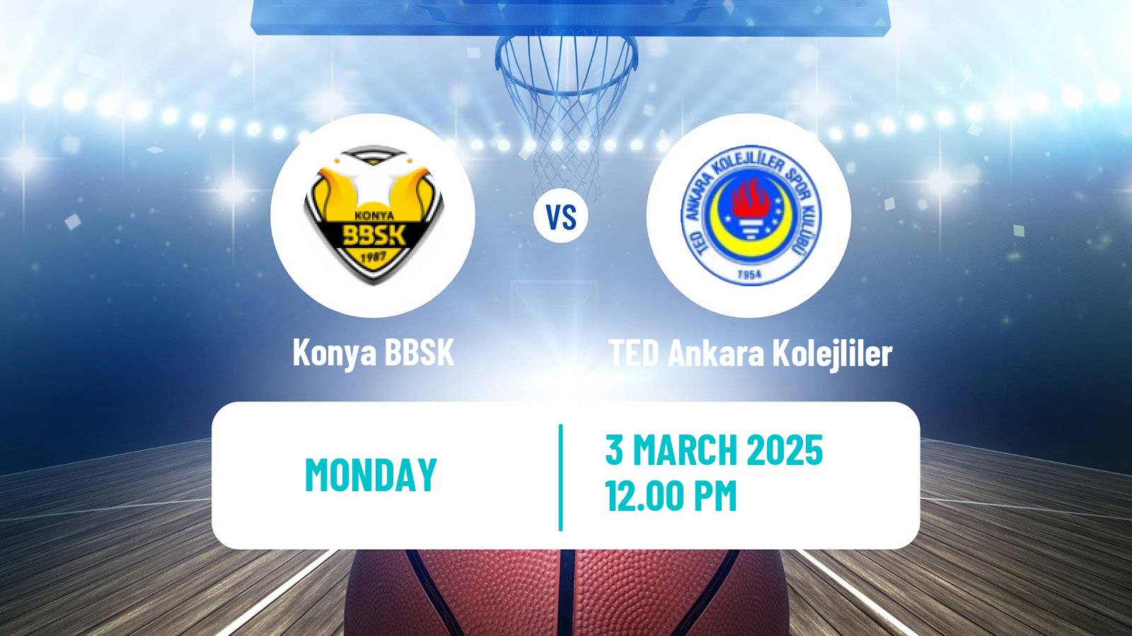 Basketball Turkish TBL Konya BBSK - TED Ankara Kolejliler