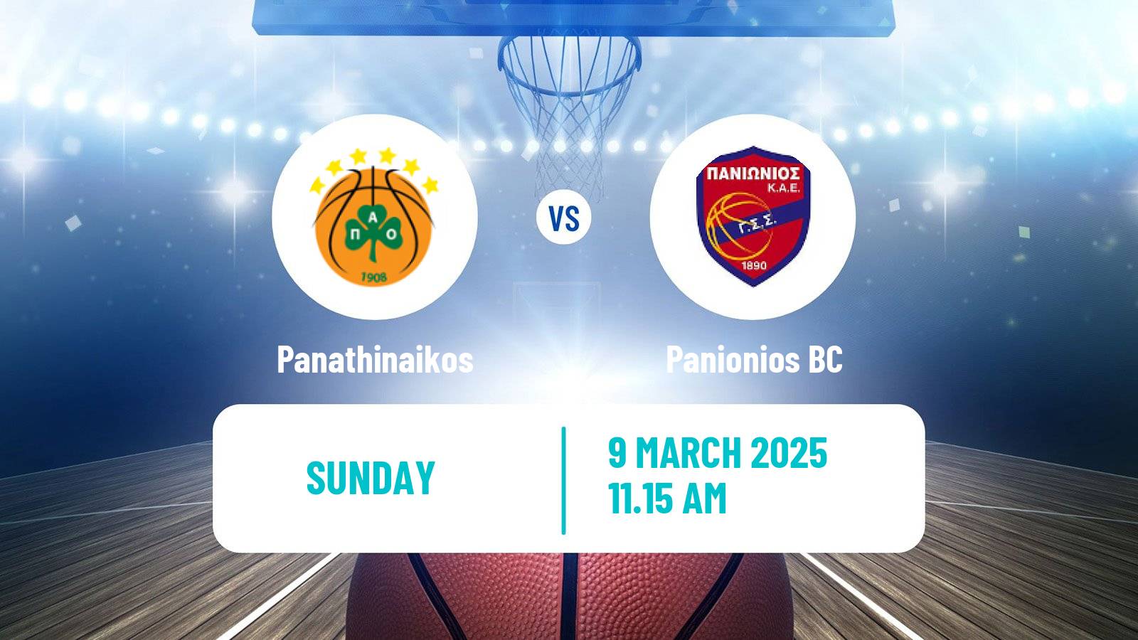 Basketball Greek Basket League A1 Panathinaikos - Panionios