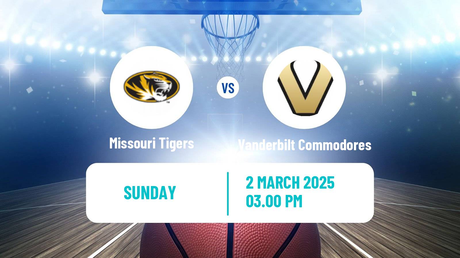 Basketball NCAA College Basketball Women Missouri Tigers - Vanderbilt Commodores