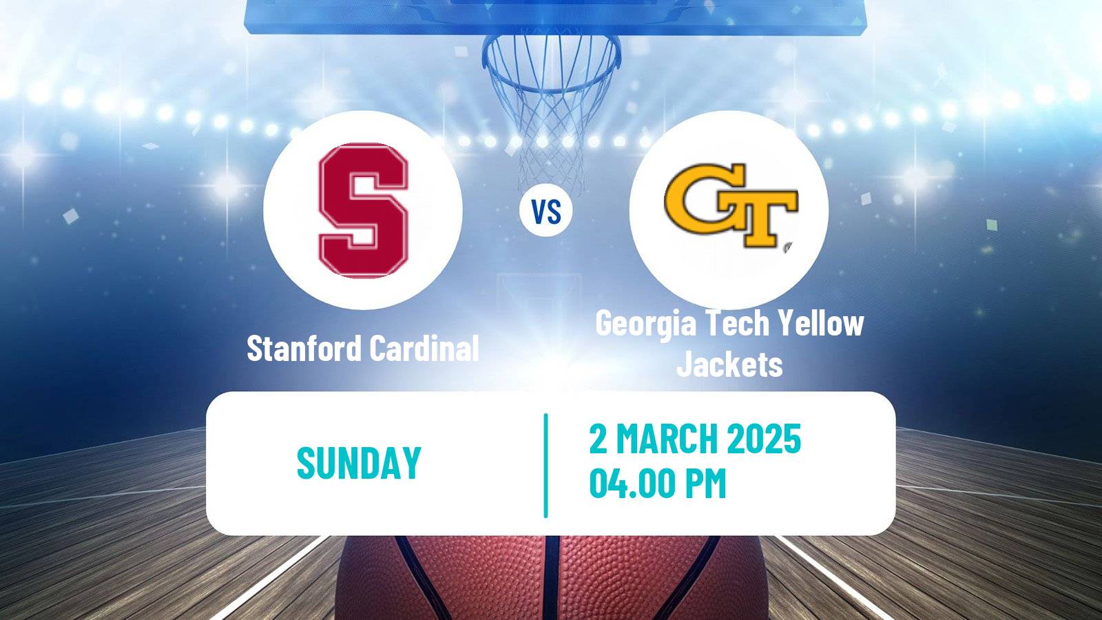 Basketball NCAA College Basketball Women Stanford Cardinal - Georgia Tech Yellow Jackets