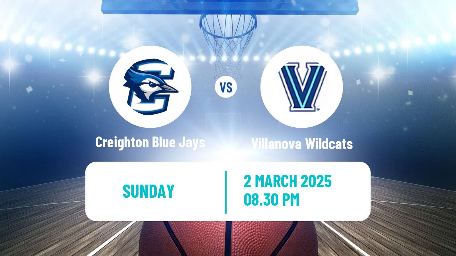Basketball NCAA College Basketball Women Creighton Blue Jays - Villanova Wildcats