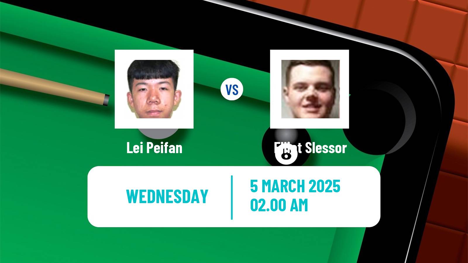 Snooker World Grand Prix Lei Peifan - Elliot Slessor
