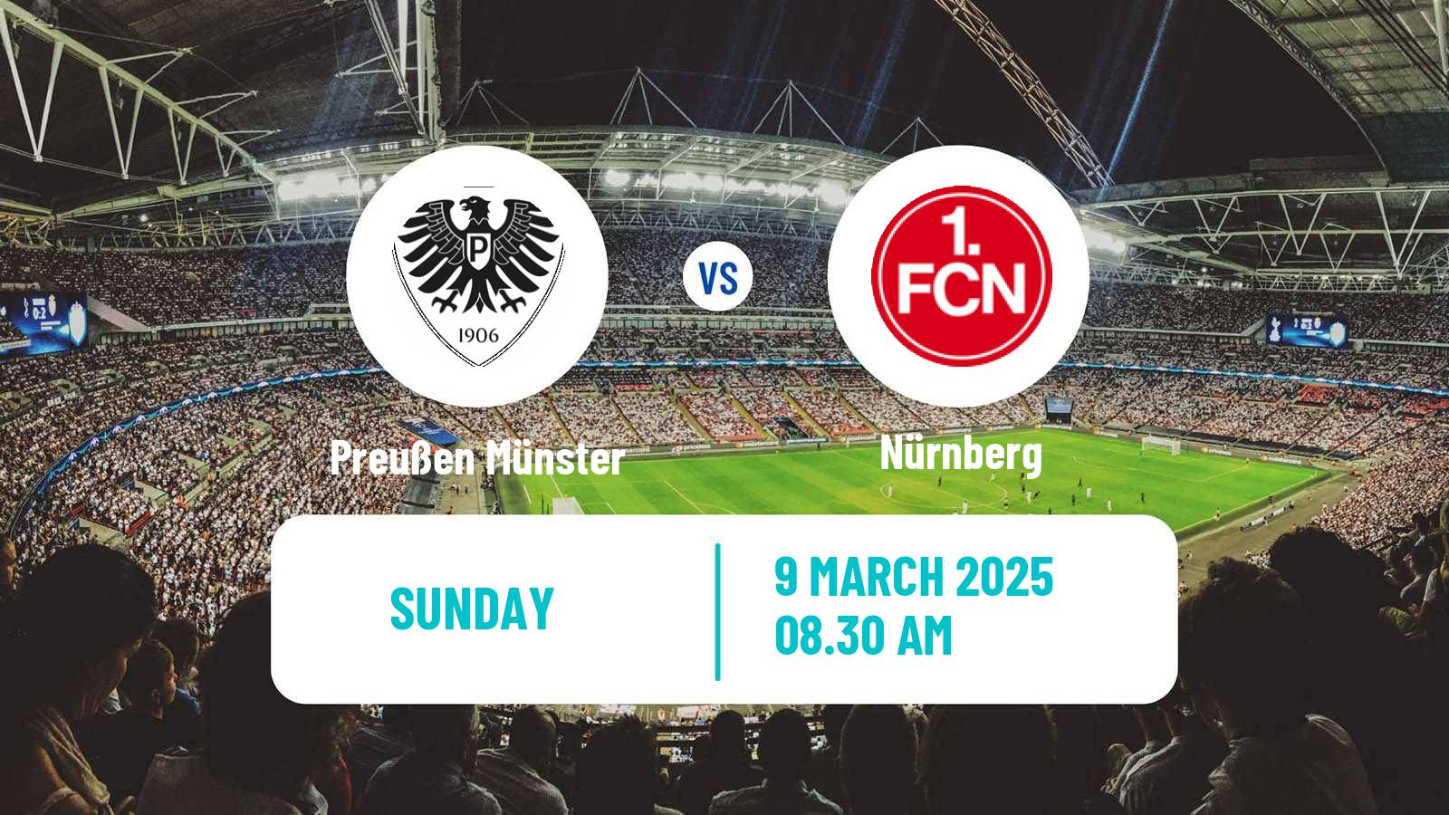 Soccer German 2 Bundesliga Preußen Münster - Nürnberg