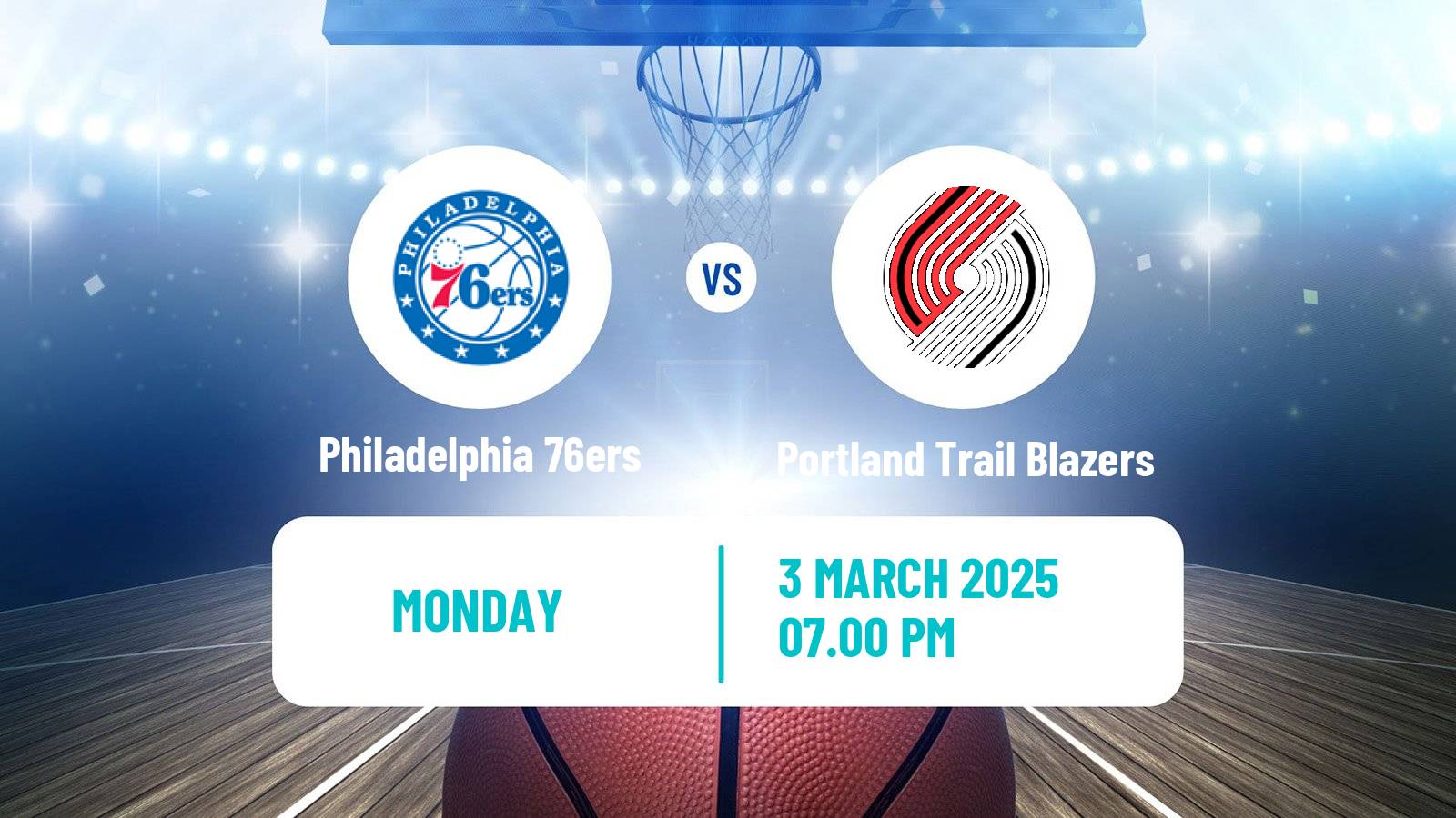 Basketball NBA Philadelphia 76ers - Portland Trail Blazers