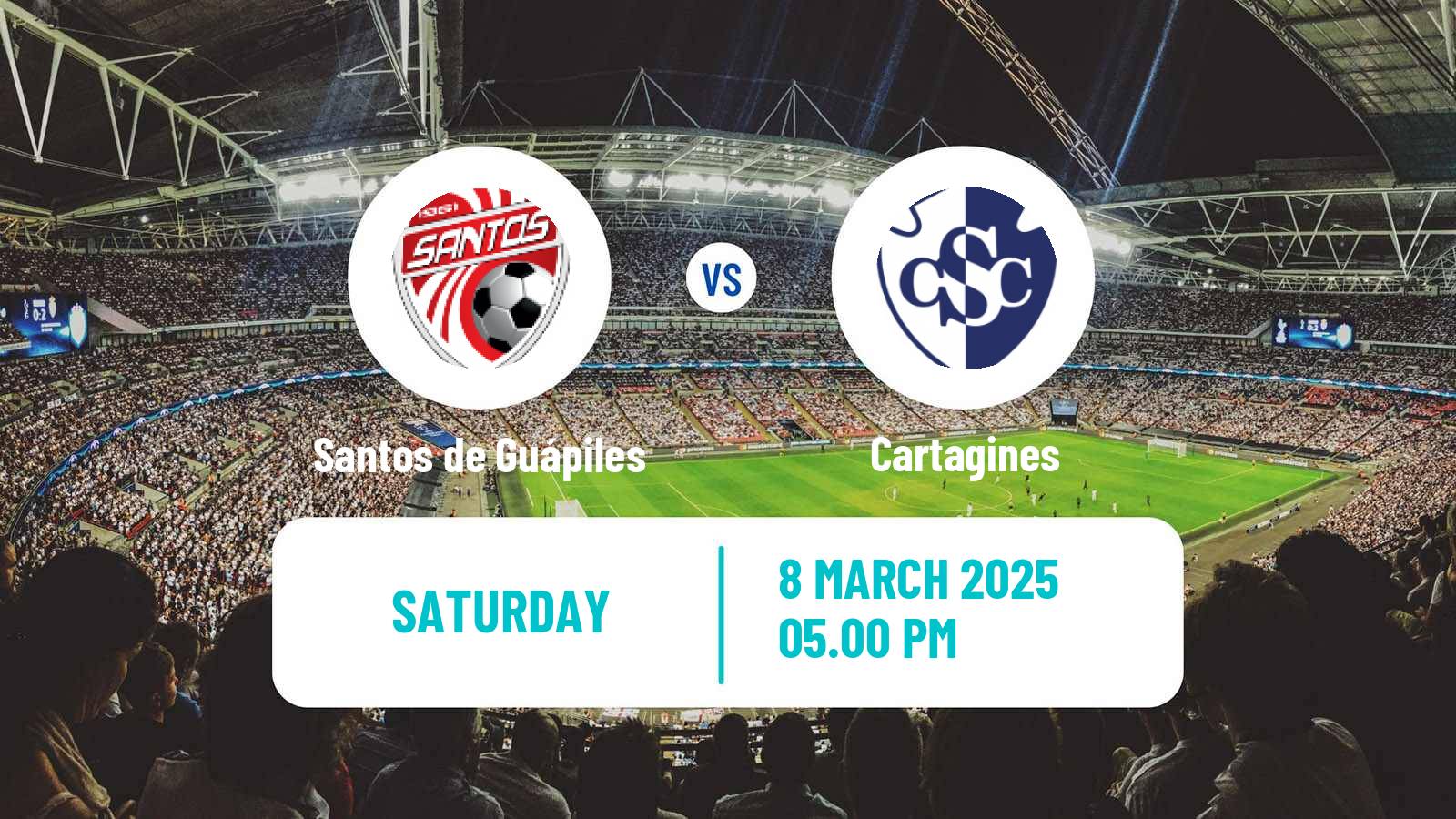 Soccer Costa Rican Primera Division Santos de Guápiles - Cartagines