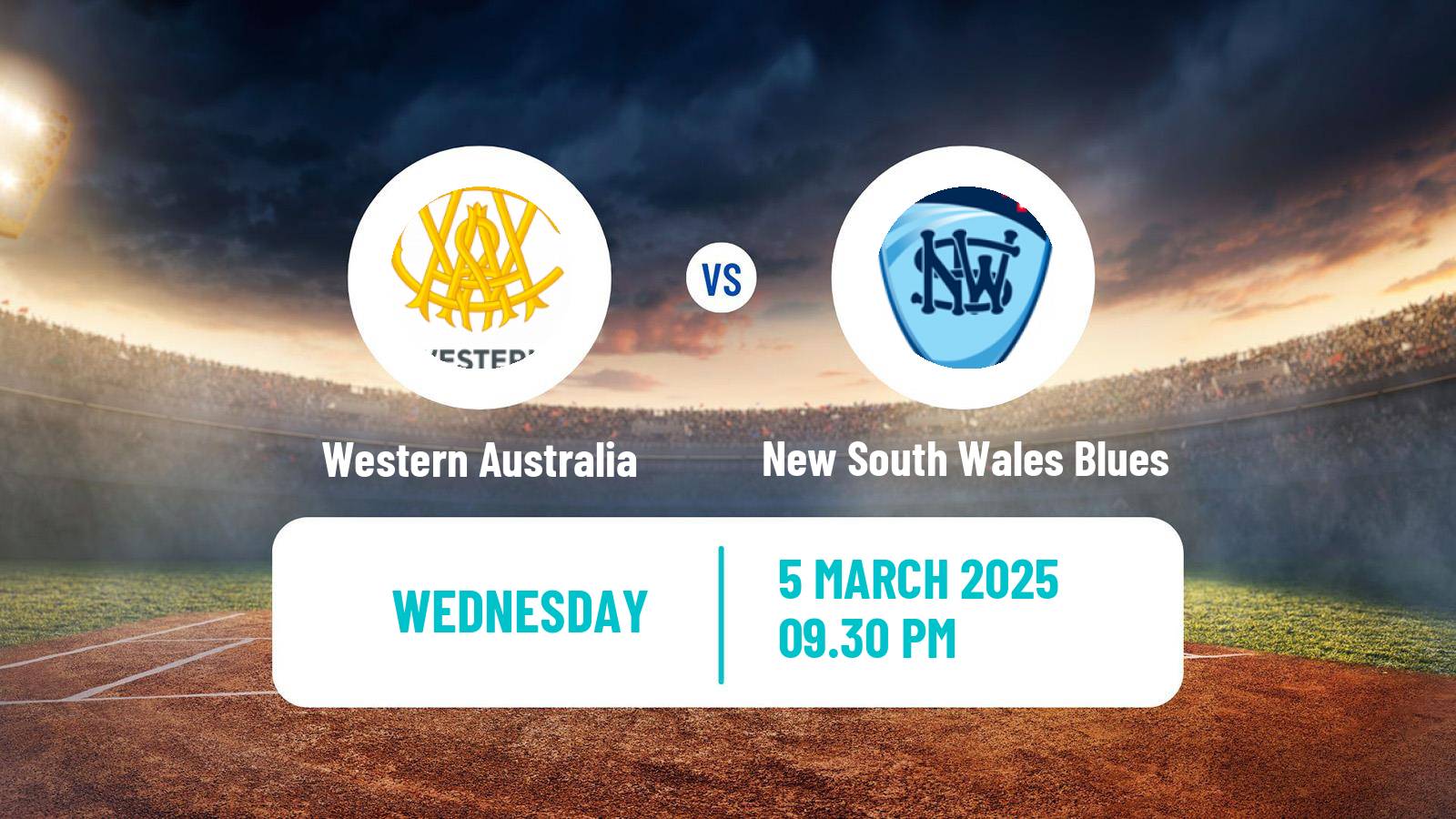 Cricket Australian Sheffield Shield Western Australia - New South Wales Blues