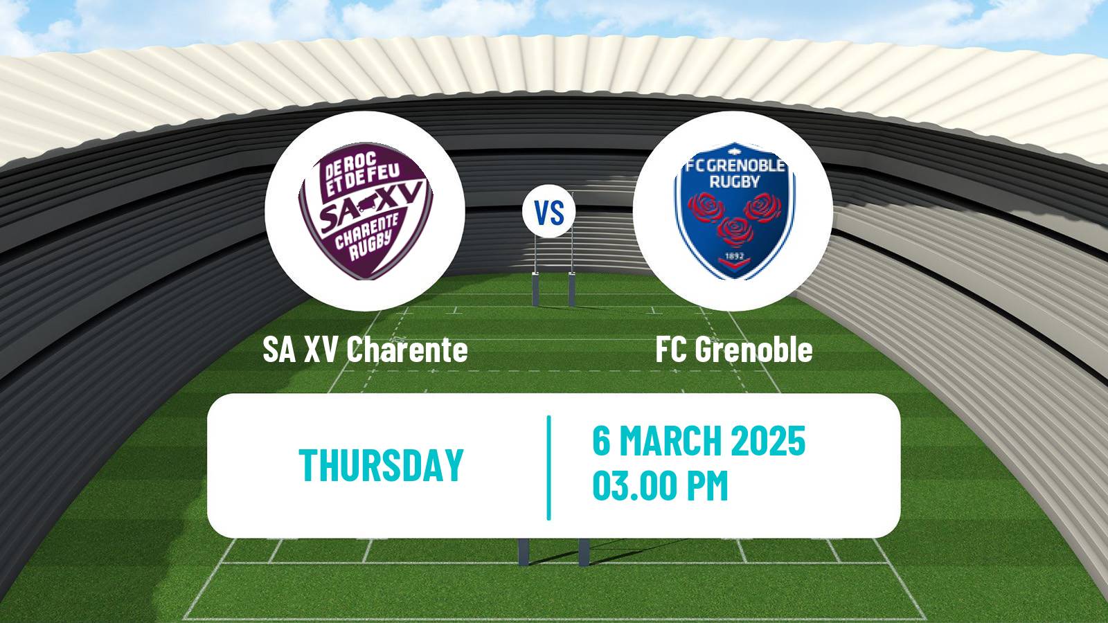 Rugby union French Pro D2 SA XV Charente - FC Grenoble