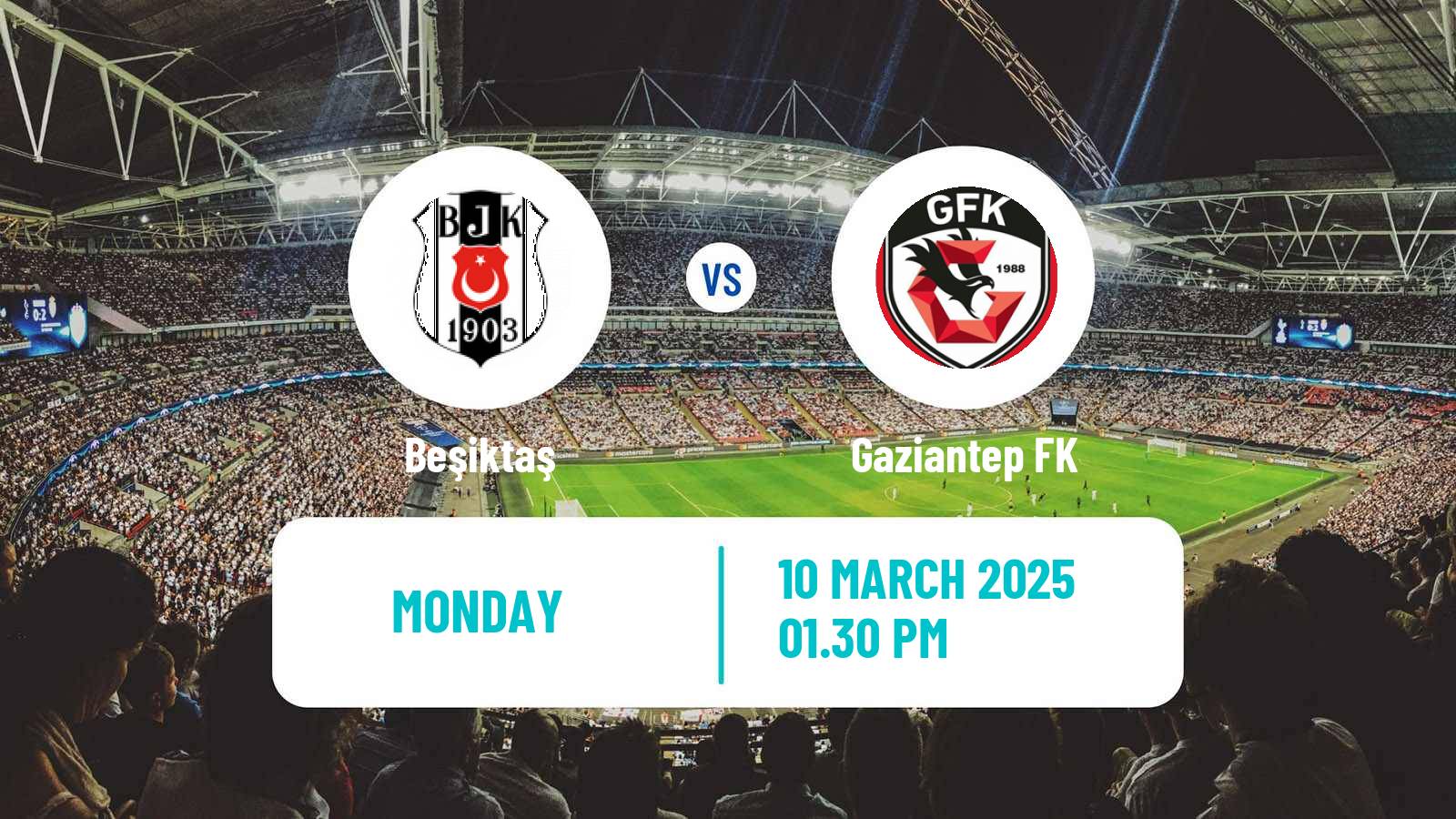 Soccer Turkish Super League Beşiktaş - Gaziantep