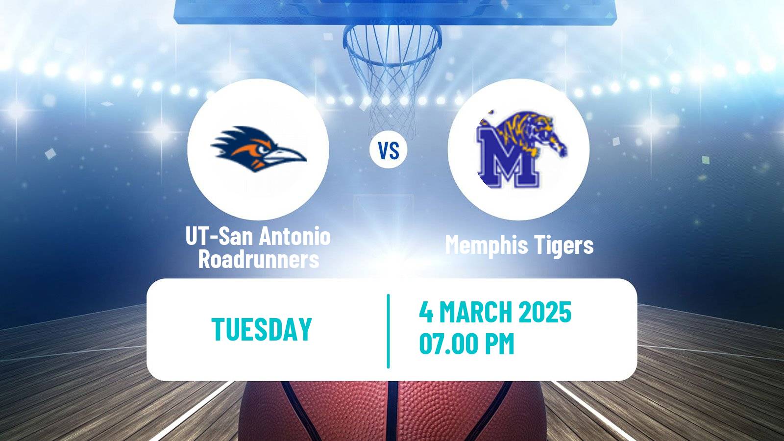 Basketball NCAA College Basketball UT-San Antonio Roadrunners - Memphis Tigers