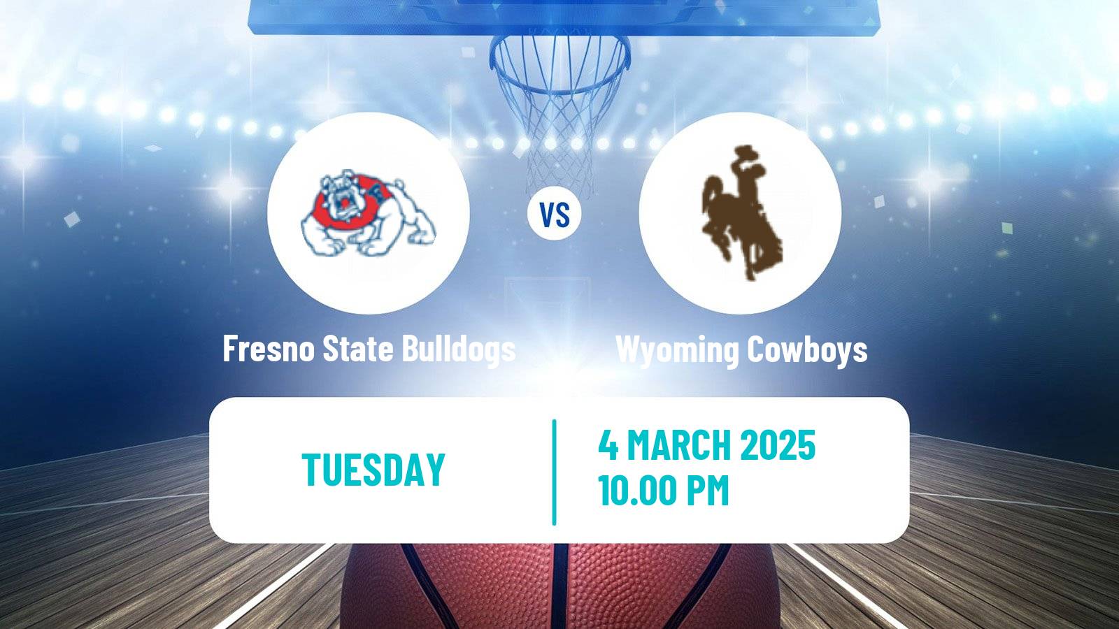 Basketball NCAA College Basketball Fresno State Bulldogs - Wyoming Cowboys