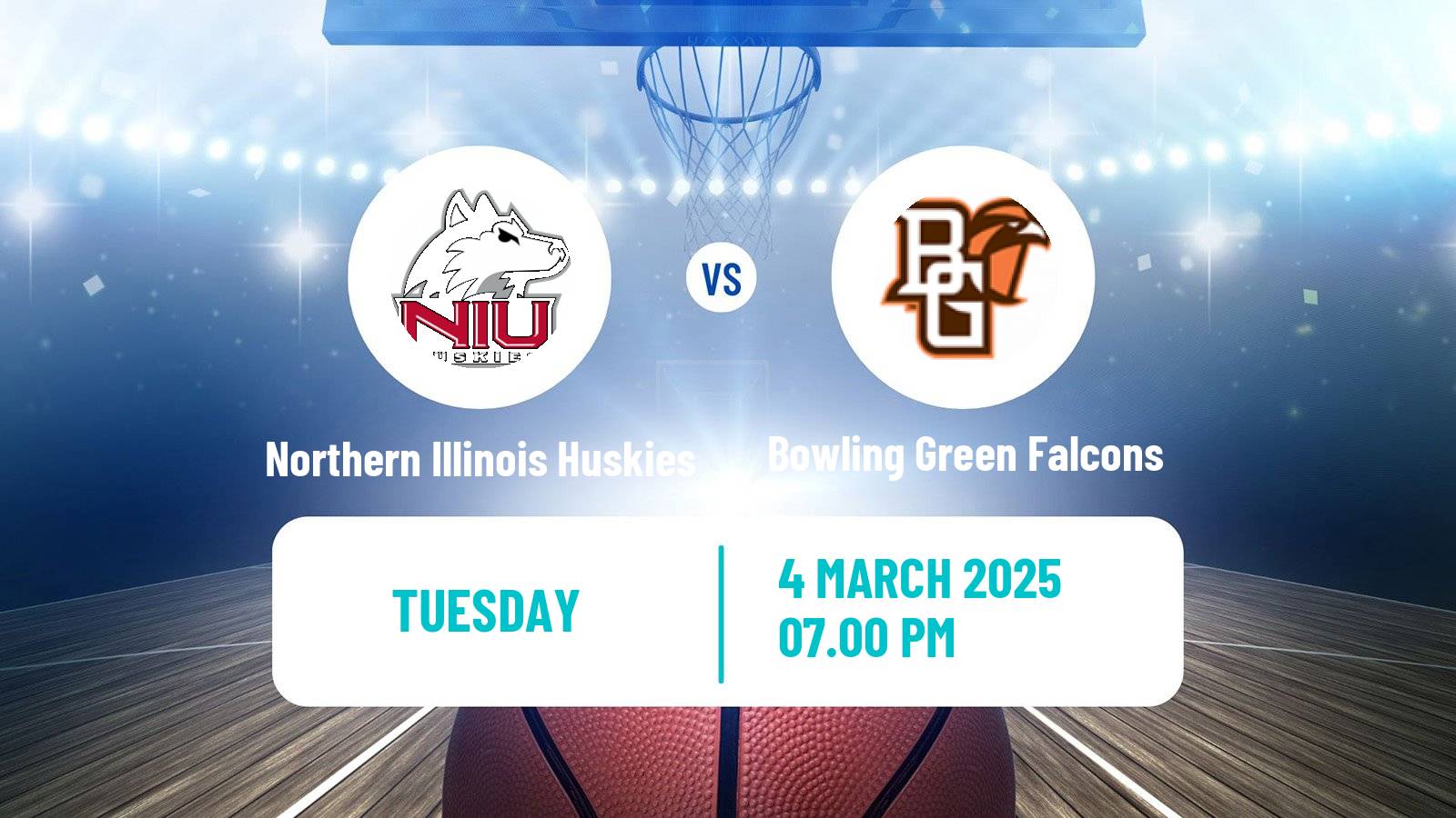 Basketball NCAA College Basketball Northern Illinois Huskies - Bowling Green Falcons