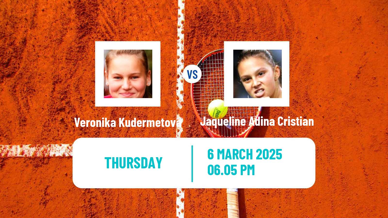 Tennis WTA Indian Wells Veronika Kudermetova - Jaqueline Adina Cristian