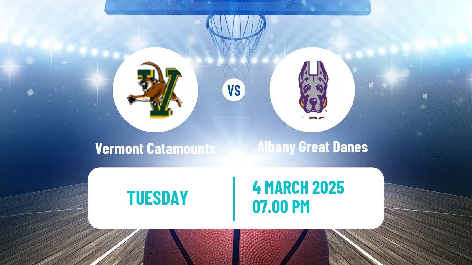 Basketball NCAA College Basketball Vermont Catamounts - Albany Great Danes
