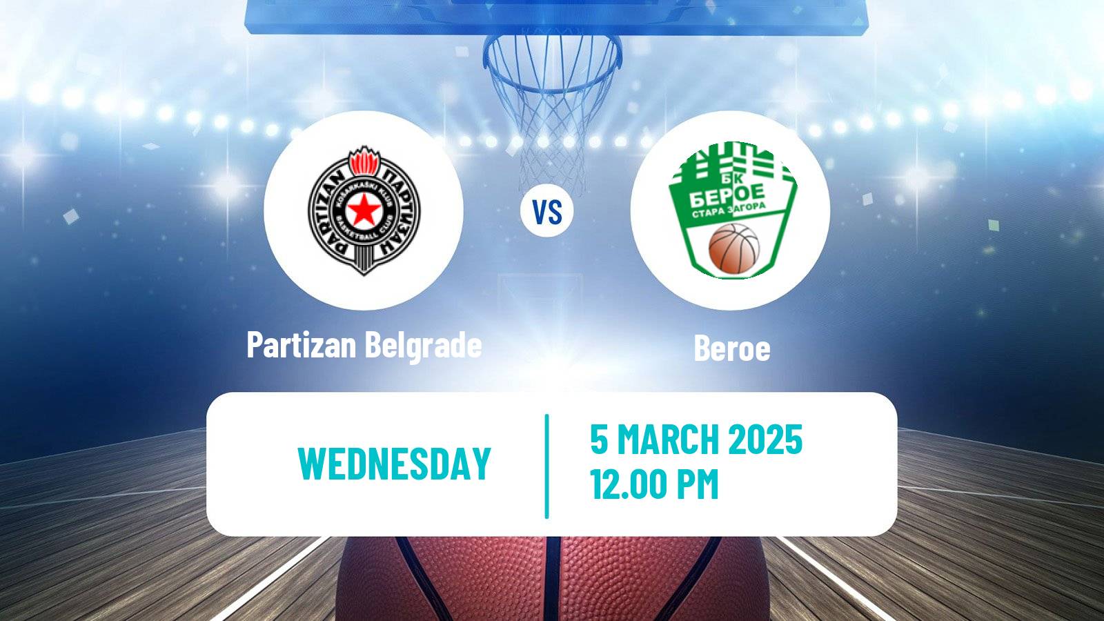 Basketball WABA League Partizan Belgrade - Beroe