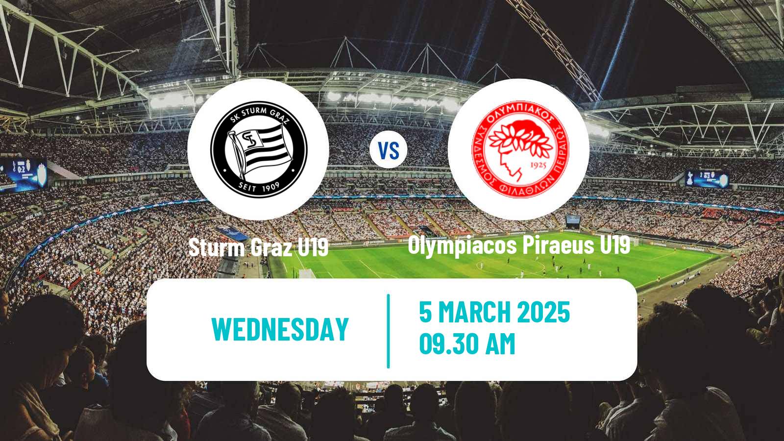 Soccer UEFA Youth League Sturm Graz U19 - Olympiacos Piraeus U19