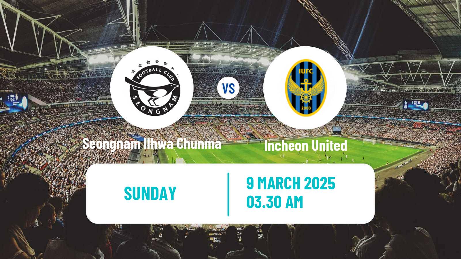 Soccer South Korean K-League 2 Seongnam Ilhwa Chunma - Incheon United