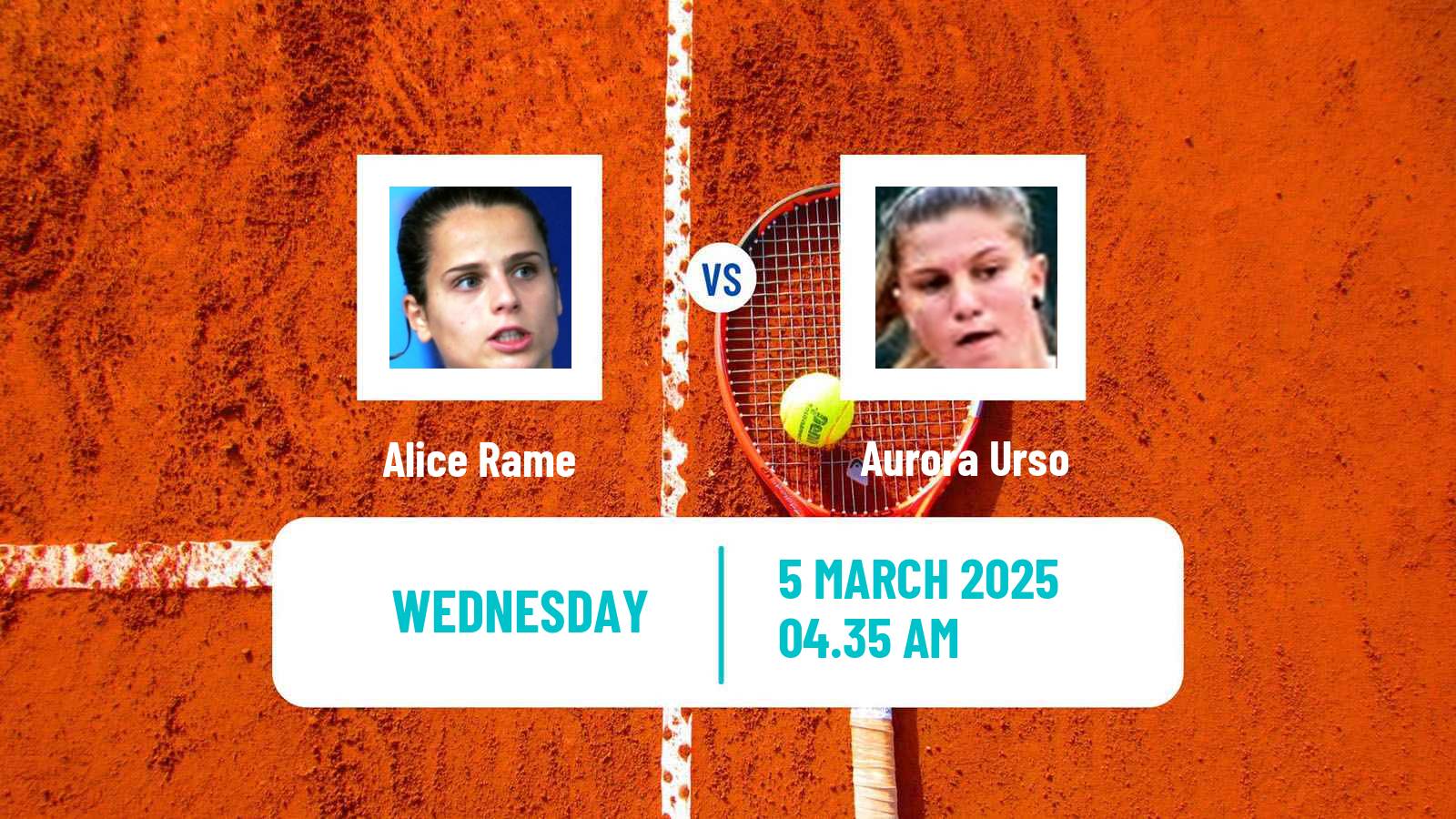Tennis ITF W15 Antalya 6 Women Alice Rame - Aurora Urso