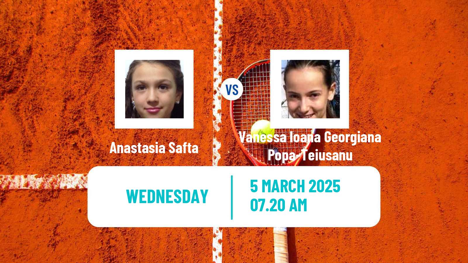 Tennis ITF W15 Antalya 6 Women Anastasia Safta - Vanessa Ioana Georgiana Popa-Teiusanu