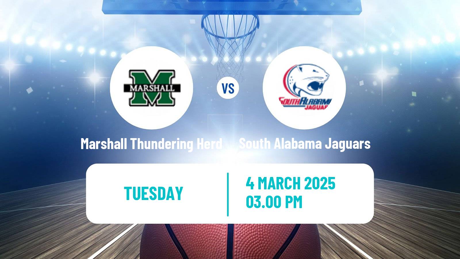 Basketball NCAA College Basketball Women Marshall Thundering Herd - South Alabama Jaguars