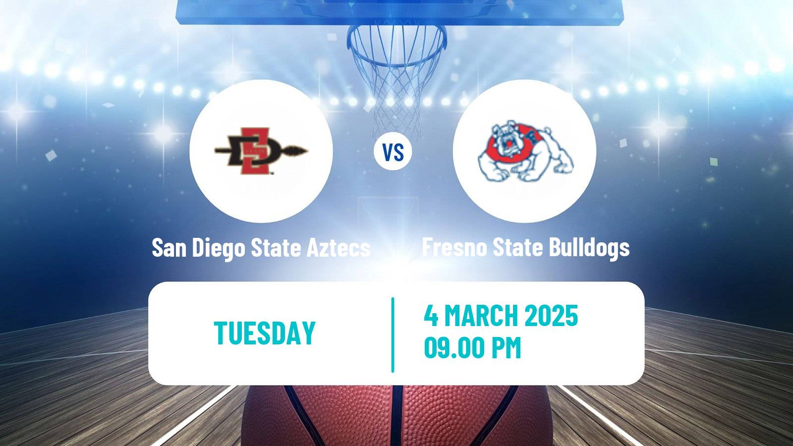 Basketball NCAA College Basketball Women San Diego State Aztecs - Fresno State Bulldogs