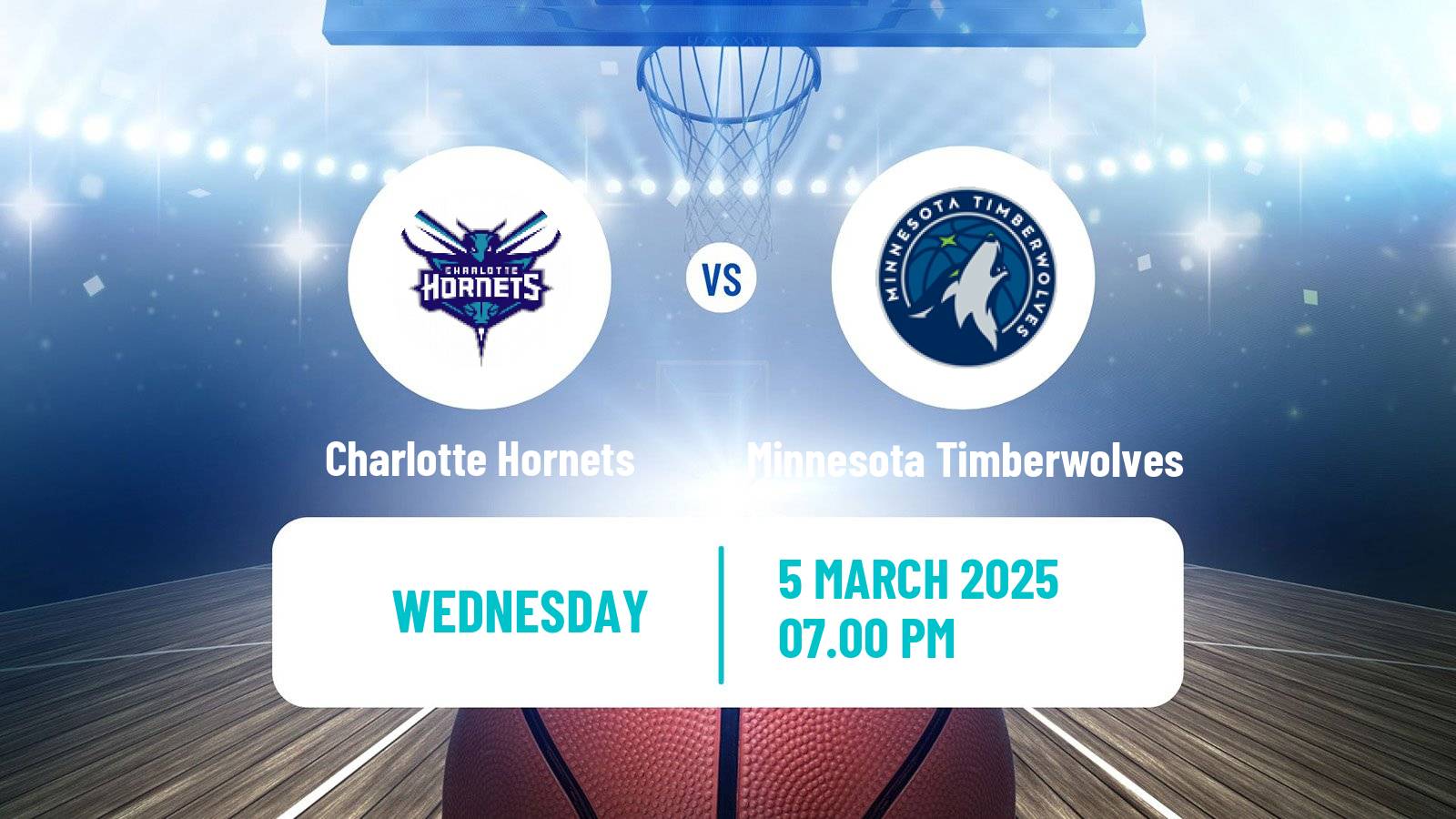 Basketball NBA Charlotte Hornets - Minnesota Timberwolves