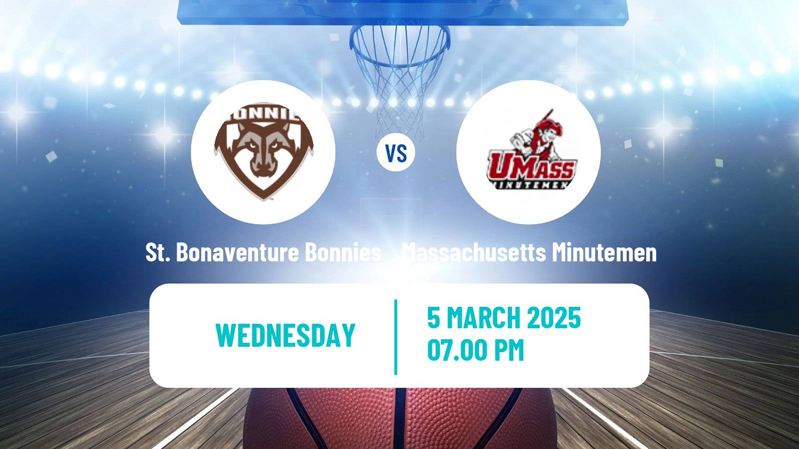 Basketball NCAA College Basketball St. Bonaventure Bonnies - Massachusetts Minutemen