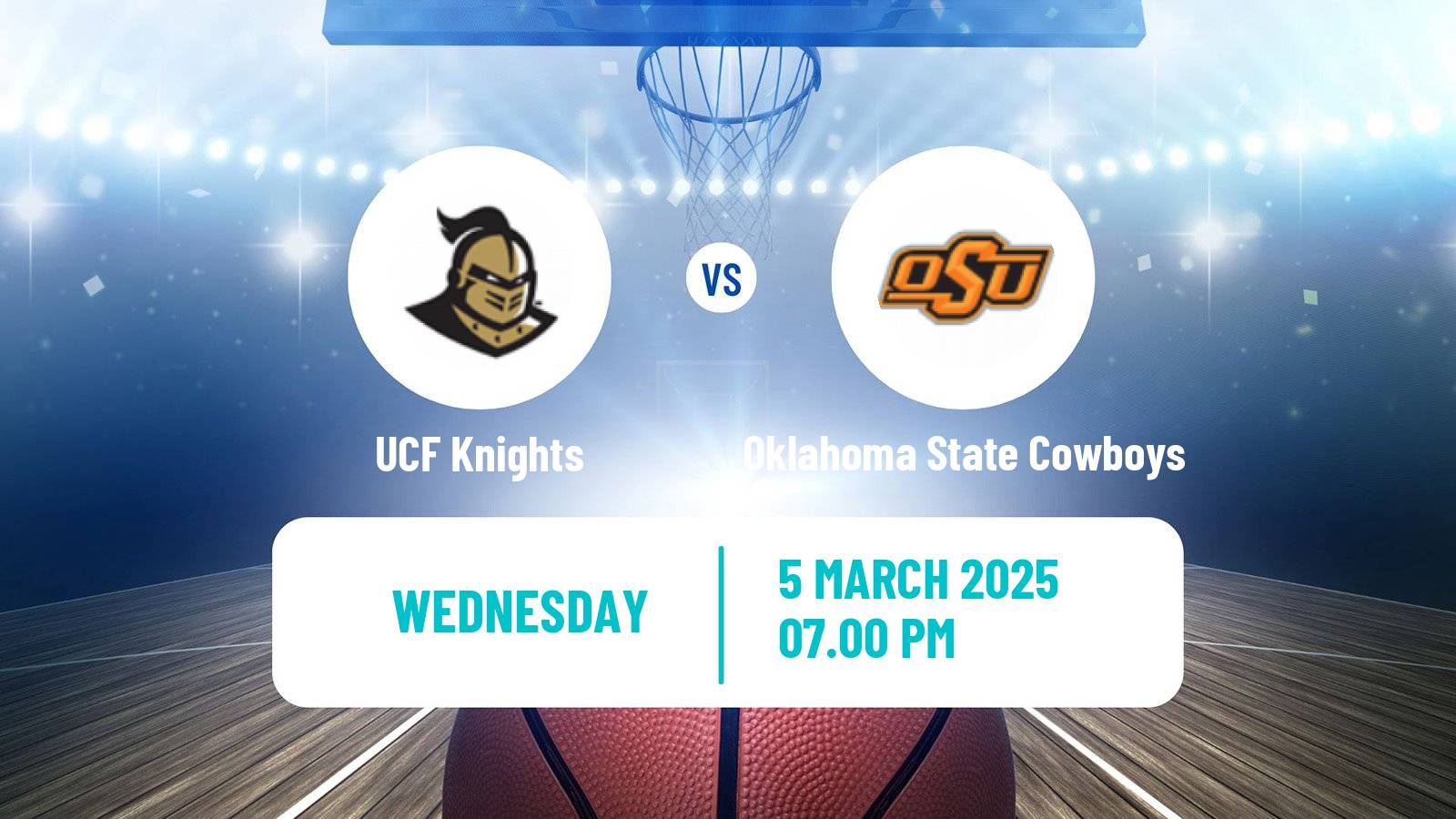 Basketball NCAA College Basketball UCF Knights - Oklahoma State Cowboys