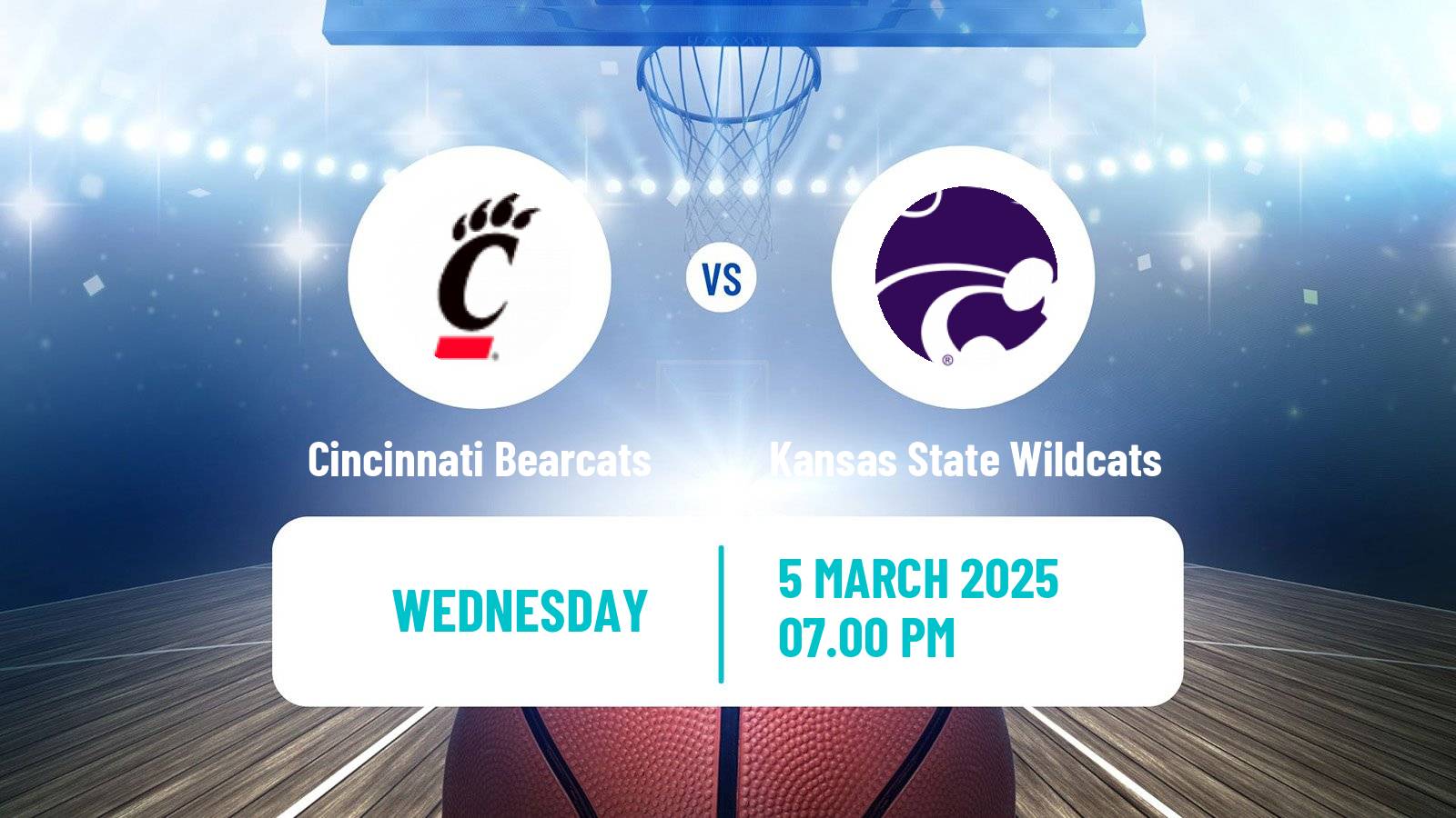 Basketball NCAA College Basketball Cincinnati Bearcats - Kansas State Wildcats