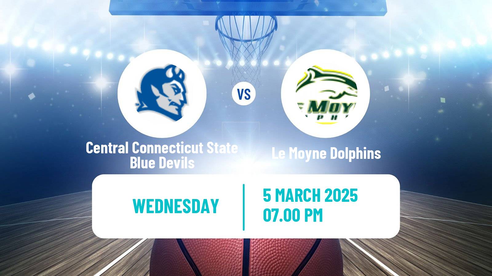 Basketball NCAA College Basketball Central Connecticut State Blue Devils - Le Moyne Dolphins
