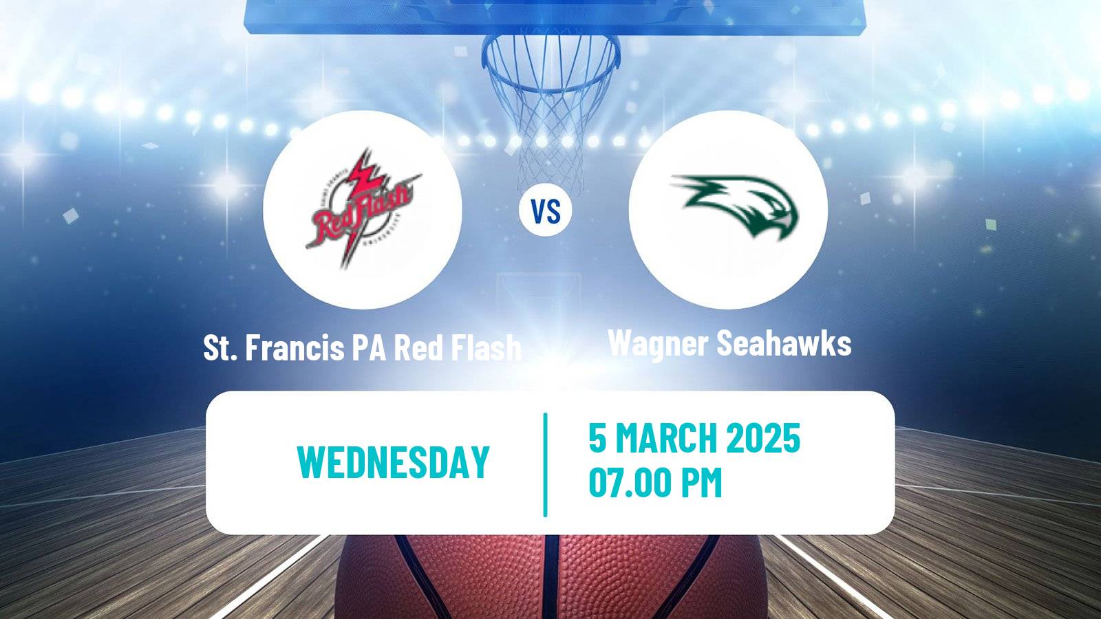 Basketball NCAA College Basketball St. Francis PA Red Flash - Wagner Seahawks