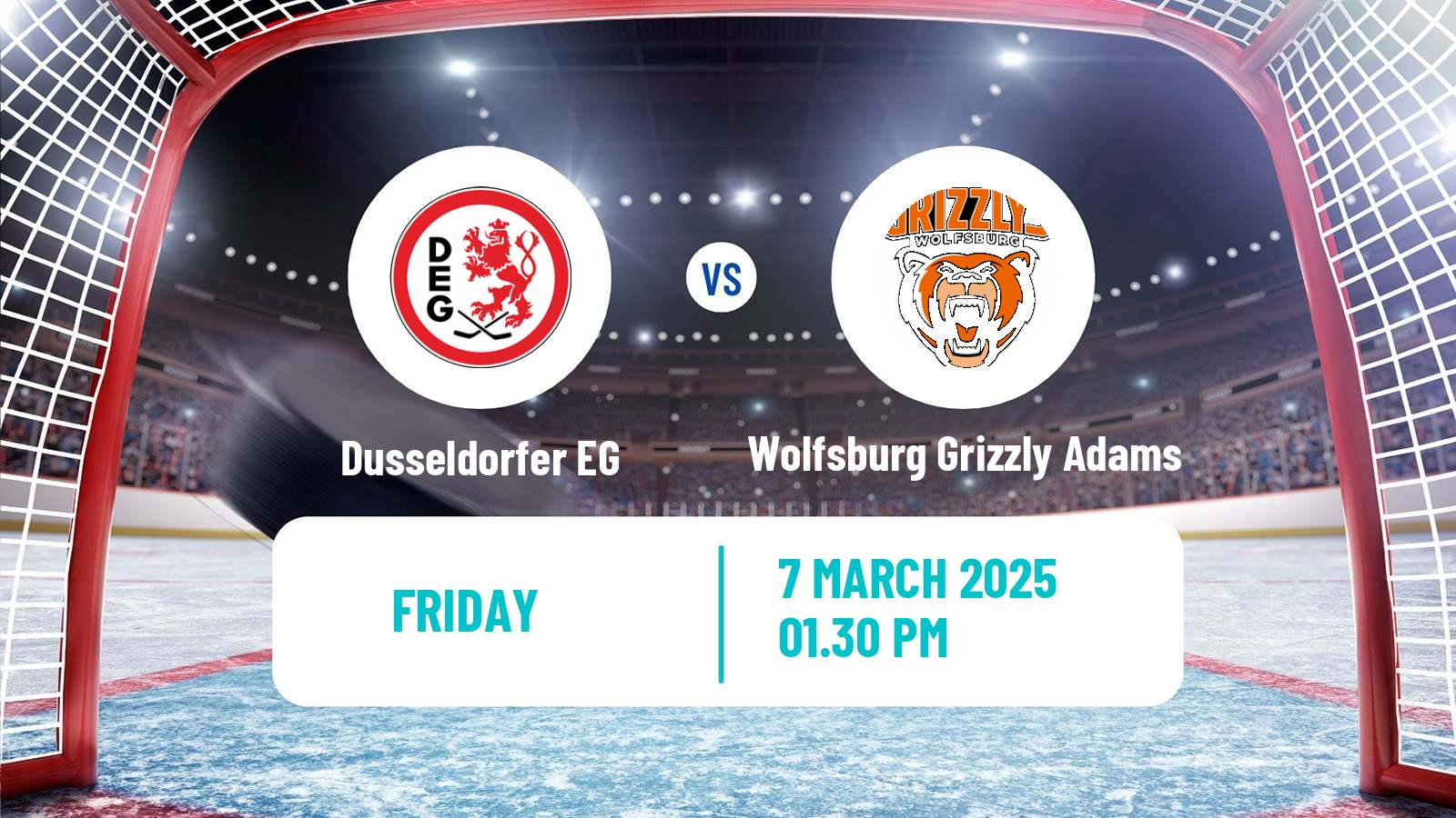 Hockey German Ice Hockey League Dusseldorfer EG - Wolfsburg Grizzly Adams