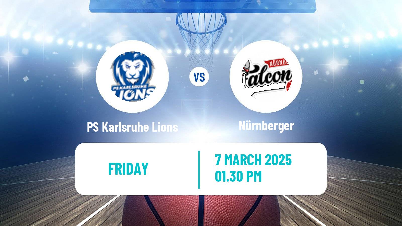 Basketball German Pro A Basketball PS Karlsruhe Lions - Nürnberger