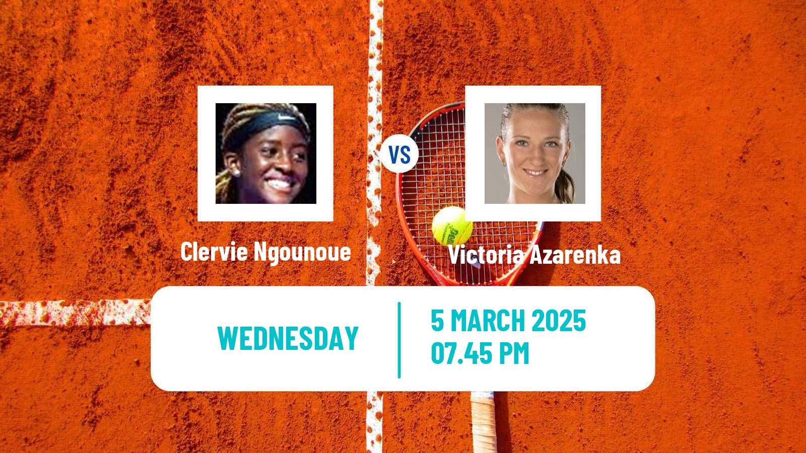 Tennis WTA Indian Wells Clervie Ngounoue - Victoria Azarenka
