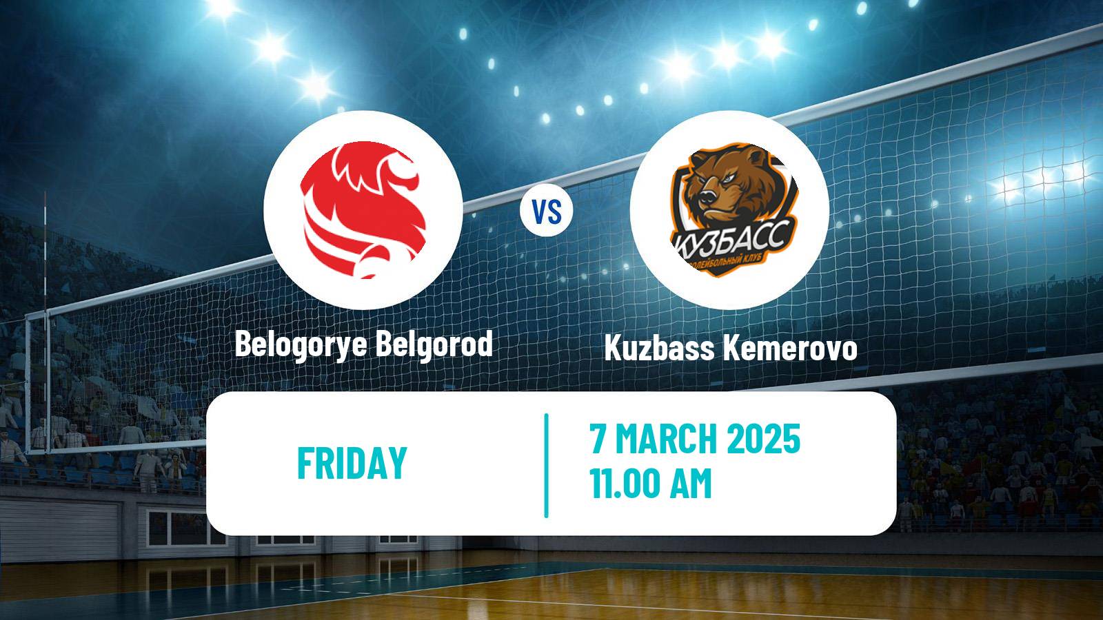 Volleyball Russian Super League Volleyball Belogorye Belgorod - Kuzbass Kemerovo