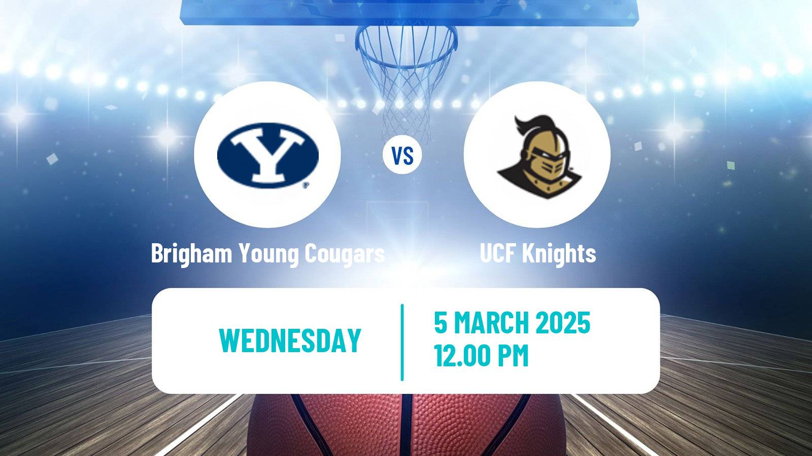 Basketball NCAA College Basketball Women Brigham Young Cougars - UCF Knights